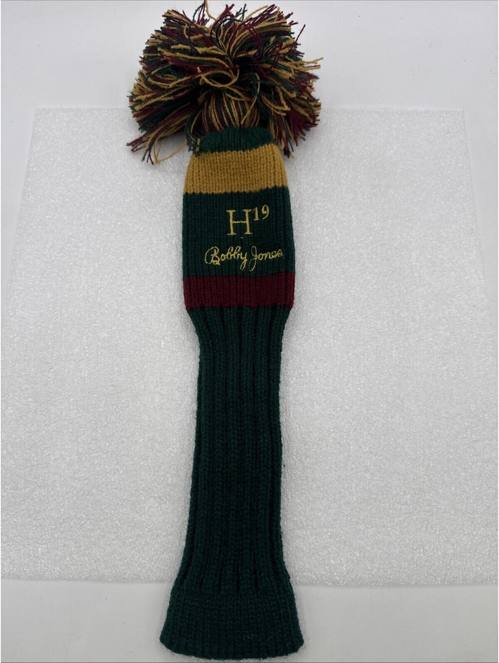Bobby Jones H19 Knit Hybrid Pom Pom Headcover Golf Club Wool Cover Green yellow